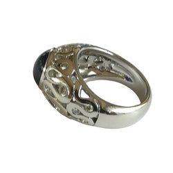 Bague Dôme en or blanc, saphir et diamants