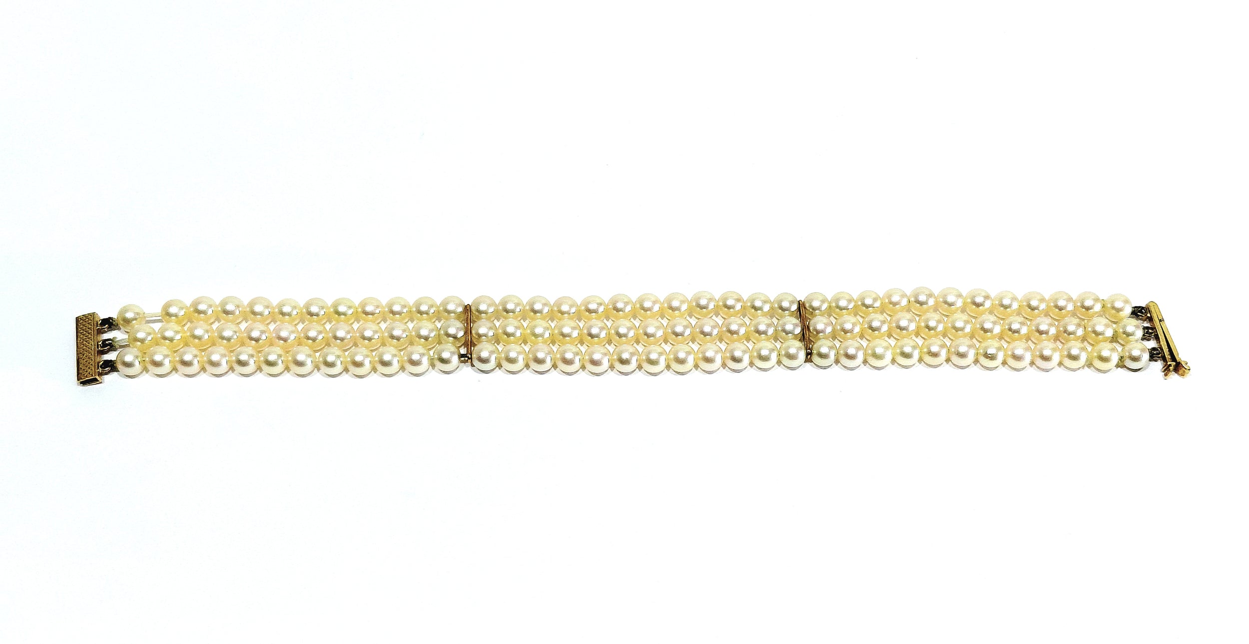 Bracelet en or et perles