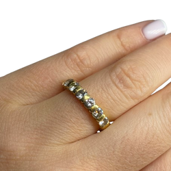 Bague Alliance en or jaune et diamants