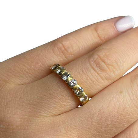 Bague Alliance en or jaune et diamants