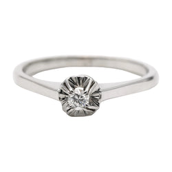 Bague Solitaire en or blanc et diamant
