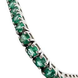 Bracelet Ligne en or blanc et émeraudes