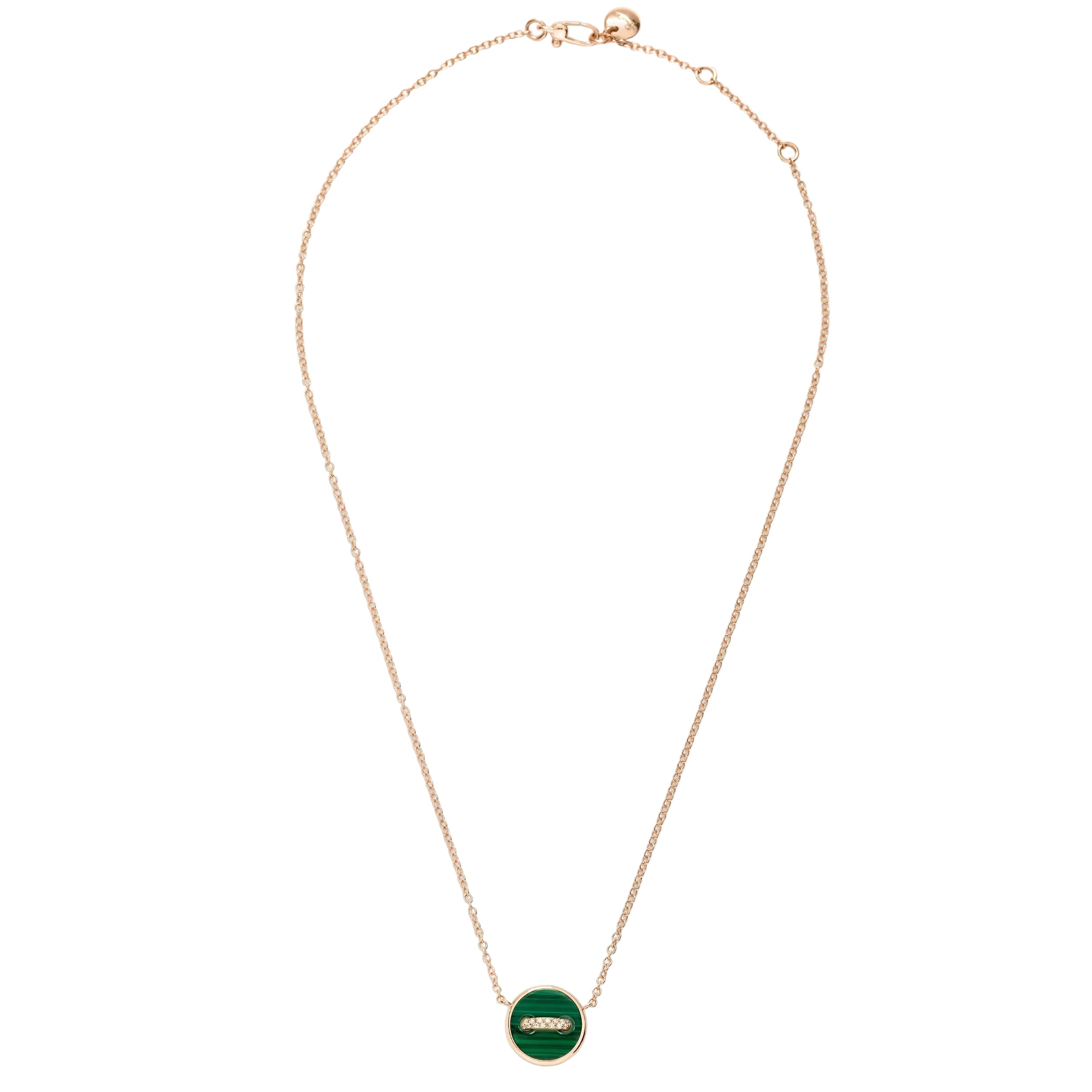 Collier Pendentif POMELLATO Pom Pom Dot en or rose, malachite, nacre et diamants
