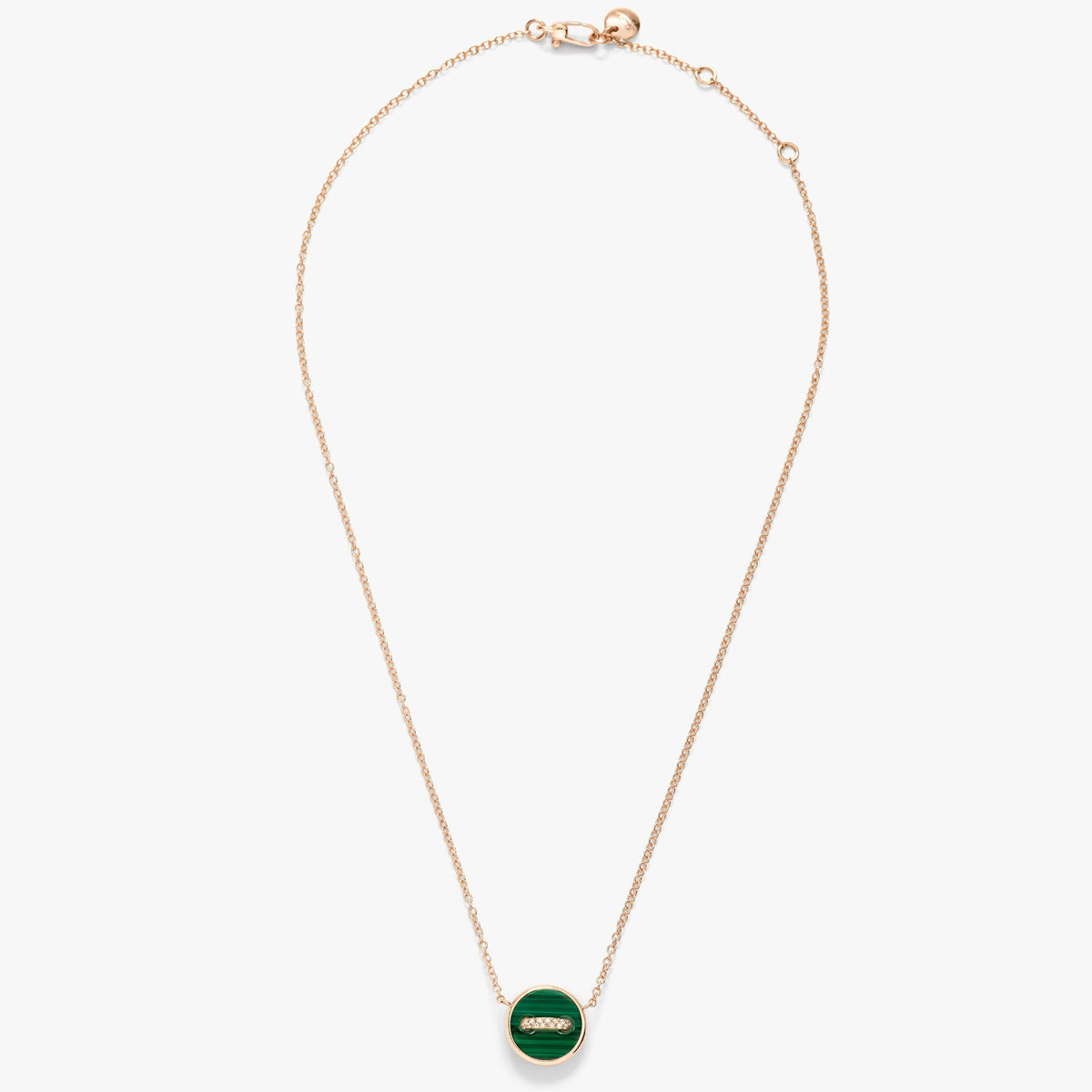 Collier Pendentif POMELLATO Pom Pom Dot en or rose, malachite, nacre et diamants
