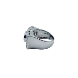 Bague Tank en or blanc, aigue-marine et diamants