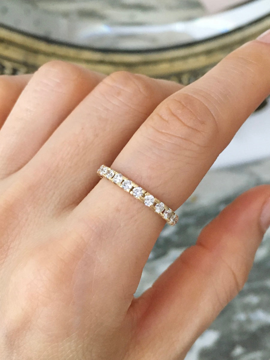 Bague Alliance en or jaune et diamants