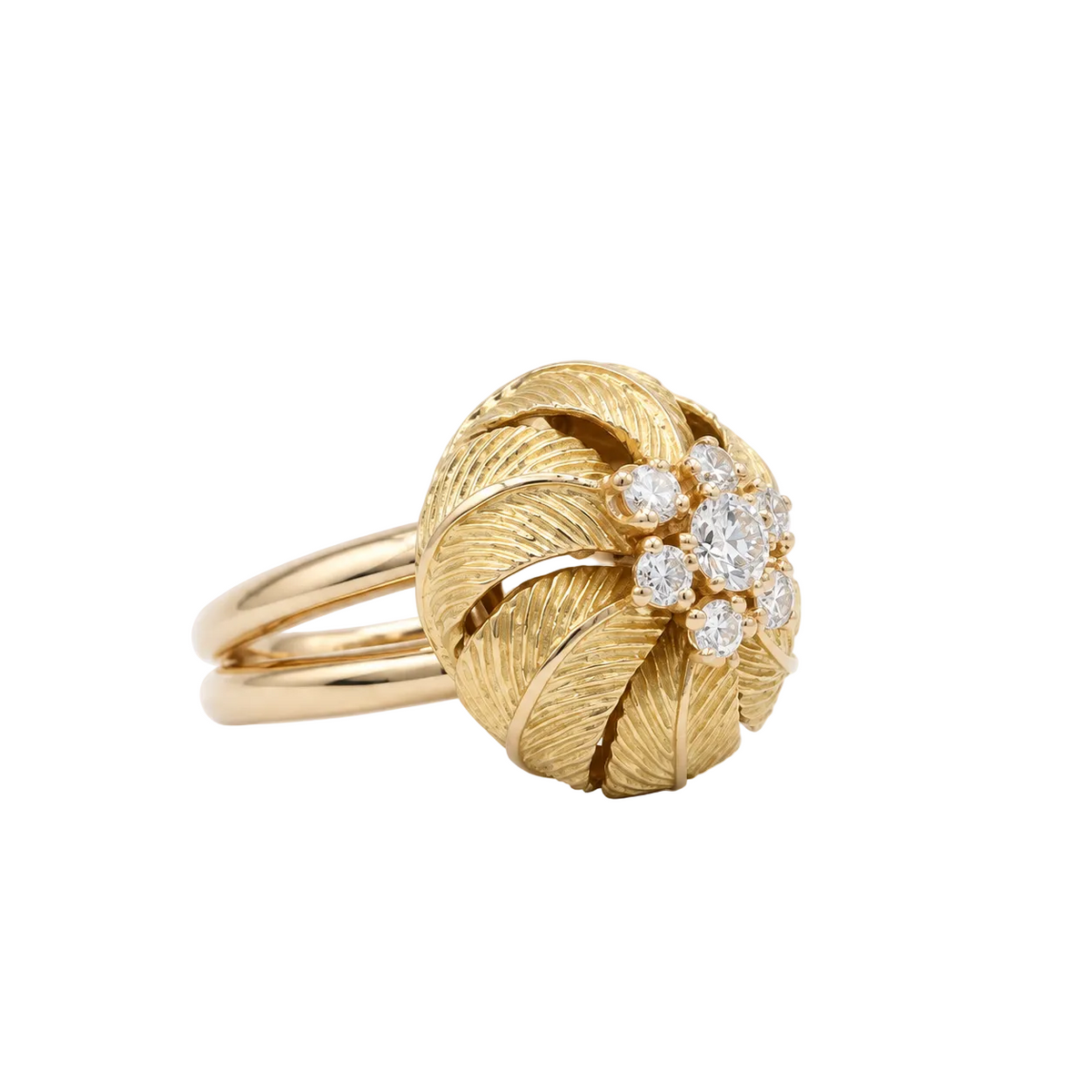Bague Cocktail en or jaune et diamants