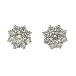 Boucles d'oreilles Puces en or blanc et diamants