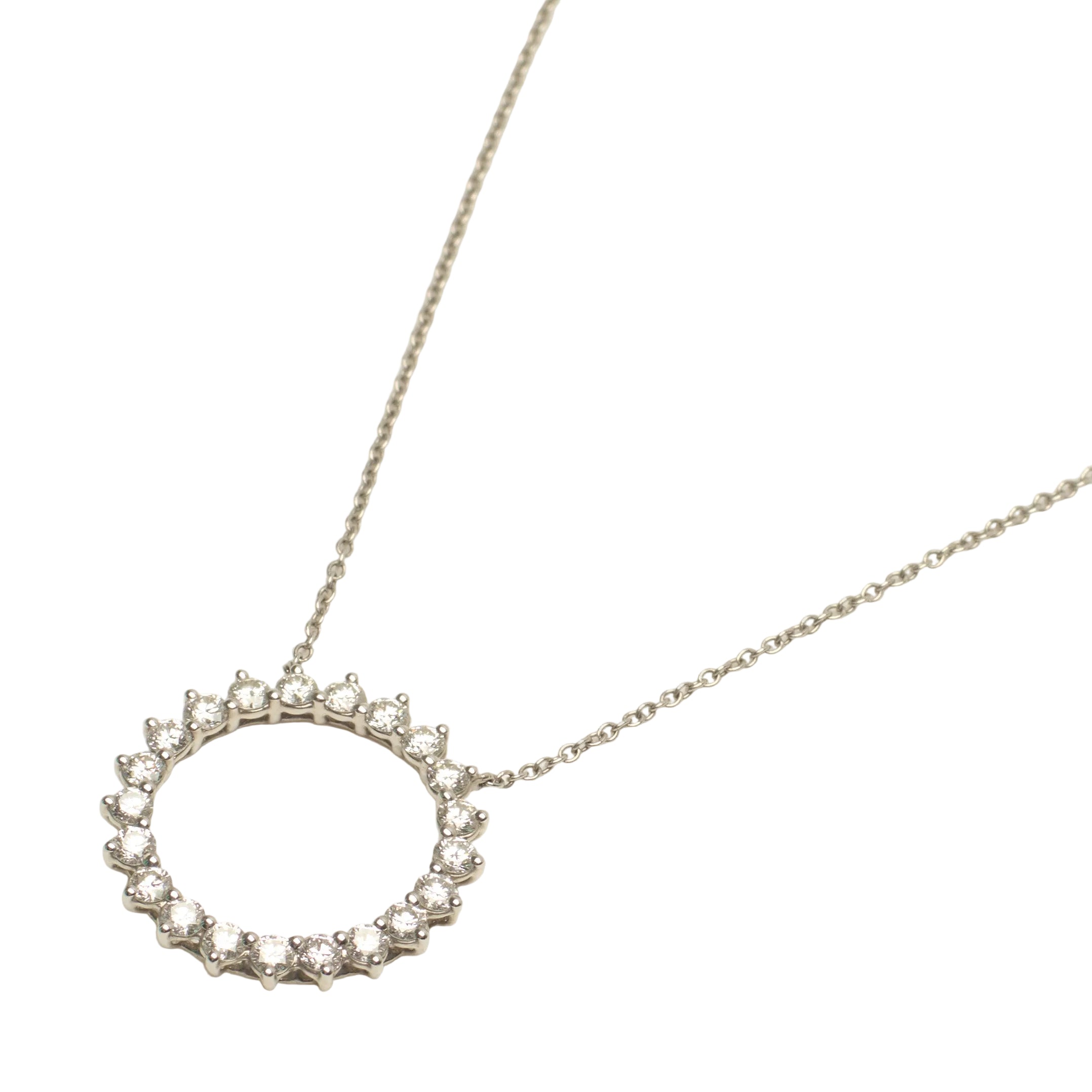Collier Pendentif TIFFANY & CO. "Open Circle" en platine et diamants
