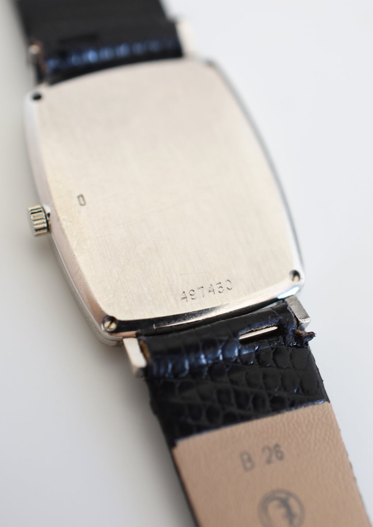 Montre VACHERON CONSTANTIN en or blanc, acier, cuir, onyx et diamants