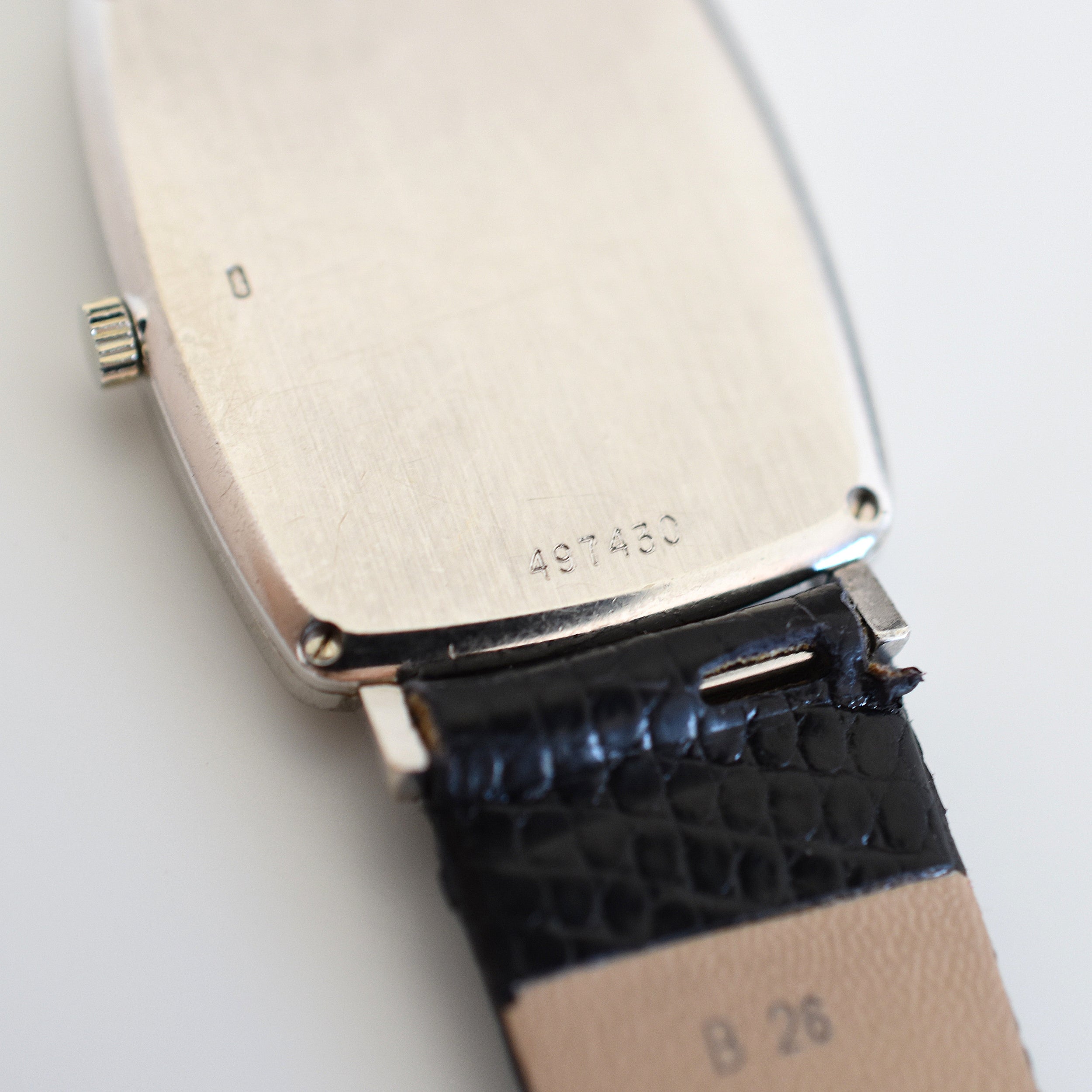 Montre VACHERON CONSTANTIN en or blanc, acier, cuir, onyx et diamants