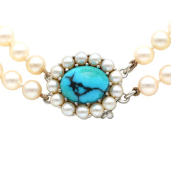 Collier Perles en or blanc et turquoise