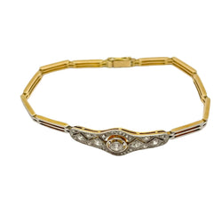 Bracelet en or blanc, or jaune et diamants