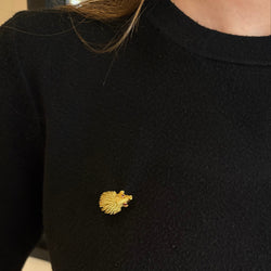 Broche Hérisson en or jaune et rubis