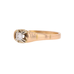Bague Solitaire en or rose et diamant