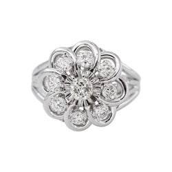 Bague  Marguerite  Or blanc Diamant