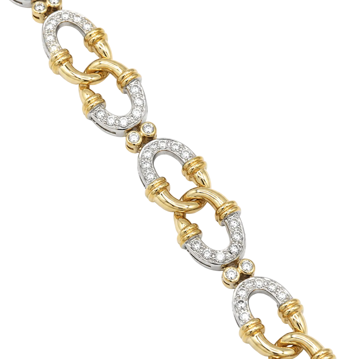 Bracelet Maille en or blanc, or jaune et diamants