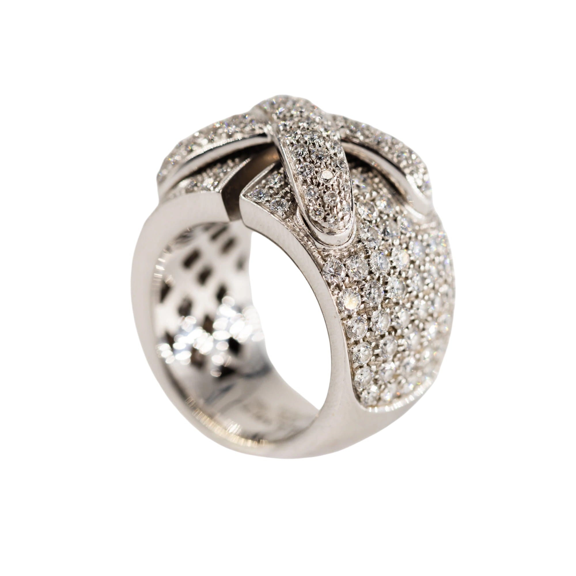 Bague Bandeau CHAUMET "Liens XL" en or blanc et diamants