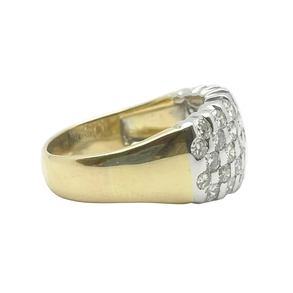 Bague Bandeau en or blanc, or jaune et diamants