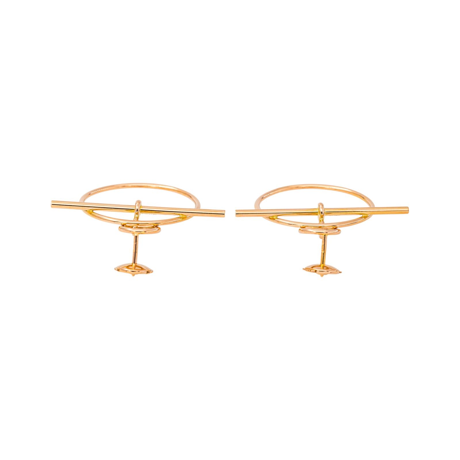 Hermès Boucles d'oreilles Loop Or rose