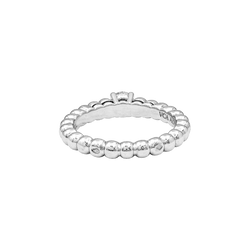 Bague Solitaire VAN CLEEF & ARPELS "Solitaire Perlée" en or blanc et diamant