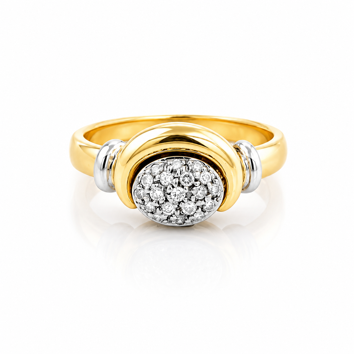 Bague en or blanc, or jaune et diamants