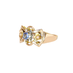 Bague Tank en or rose et saphir