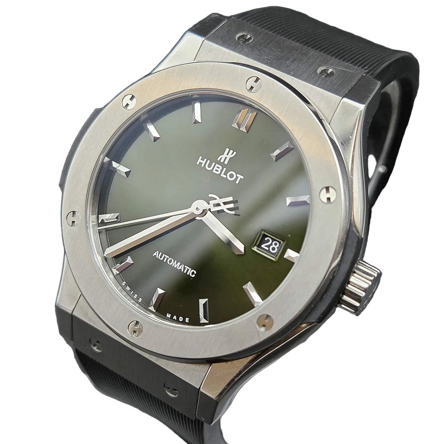 Montre HUBLOT "Classic Fusion" en titane et caoutchouc