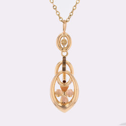 Pendentif en or rose et perles