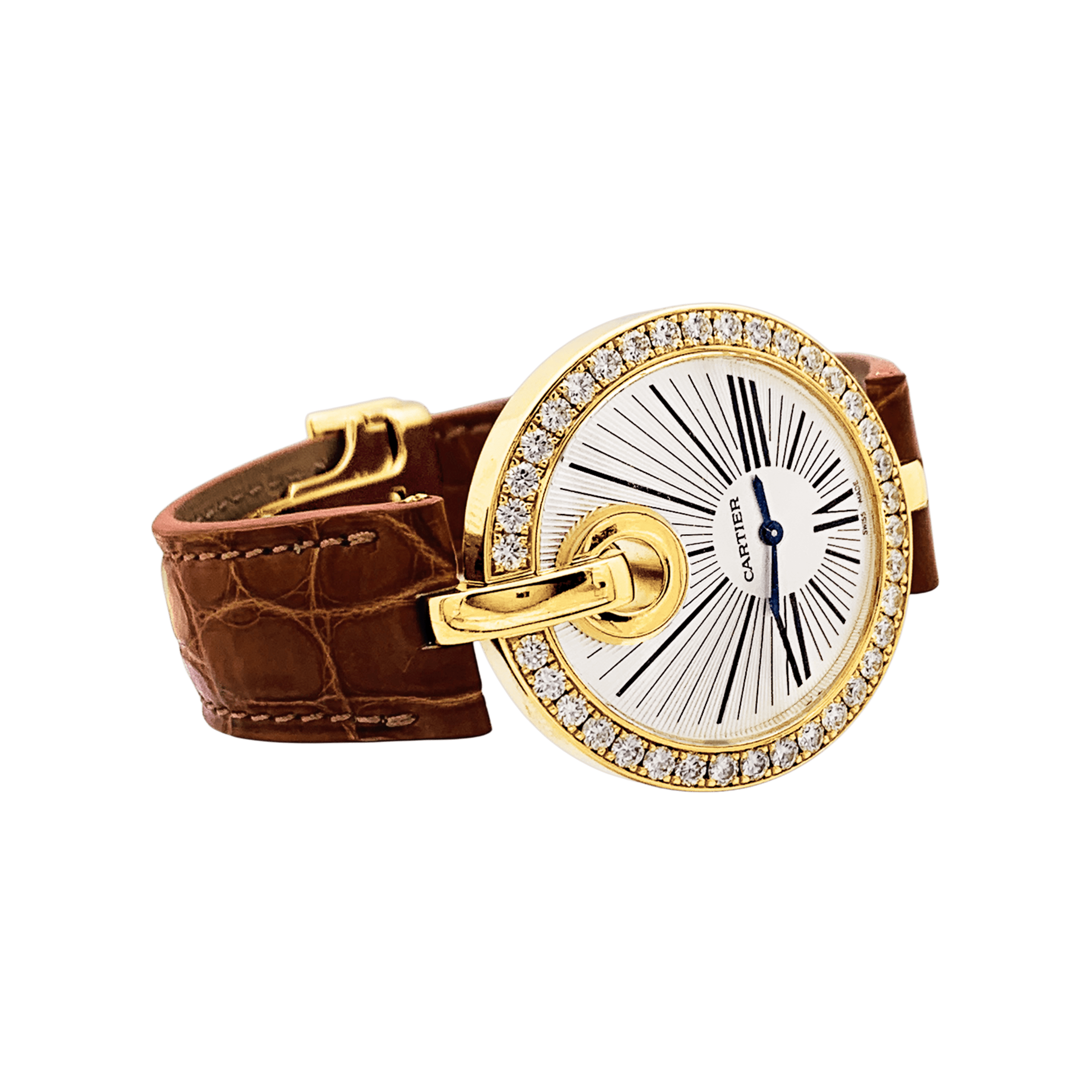 Montre Cartier, "Captive", or jaune et diamants.