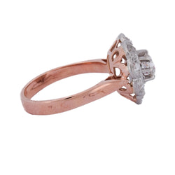 Bague Marguerite en or rose, platine et diamants