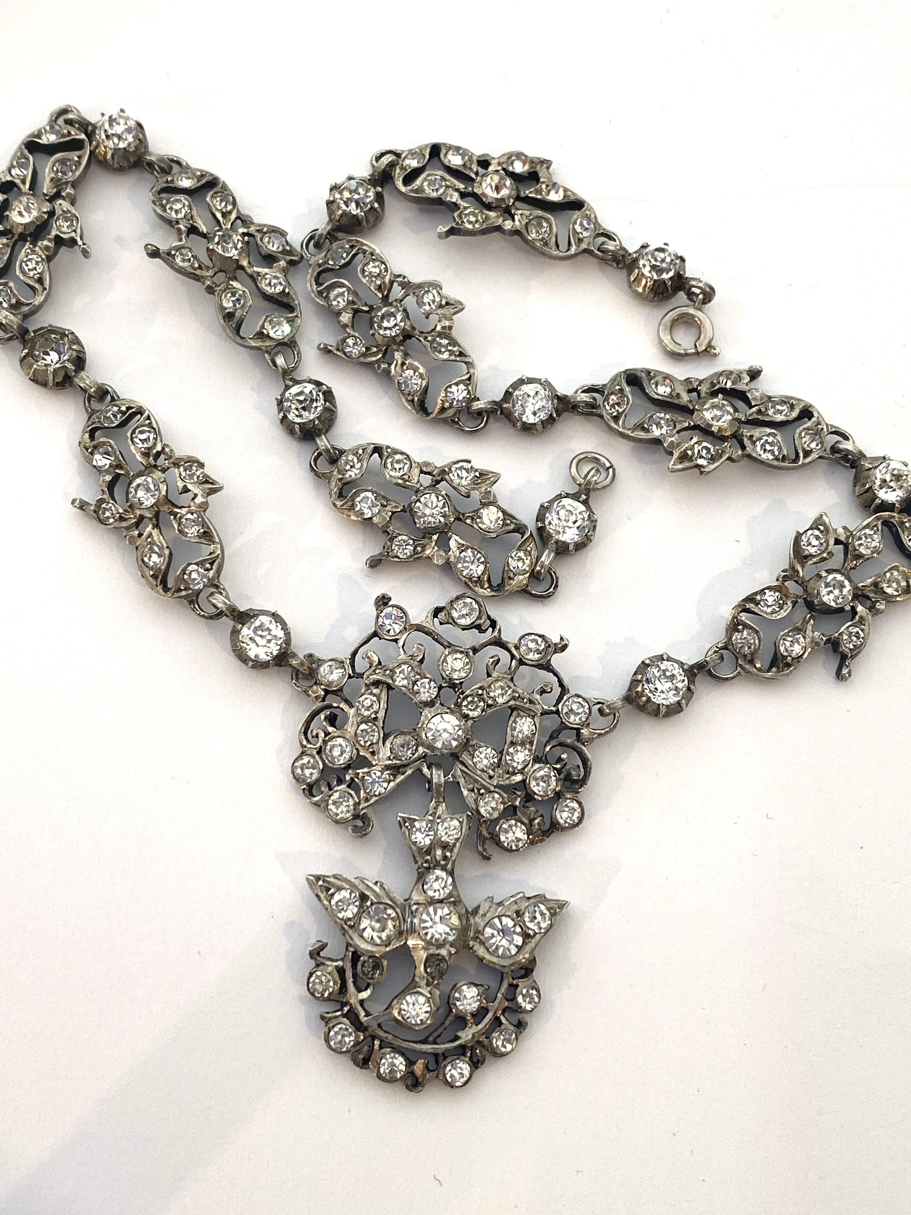 Collier Saint Esprit en argent et strass, vers 1815/1830