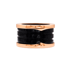 Bague Bulgari, "B.ZERO1" en or jaune et céramique noire.