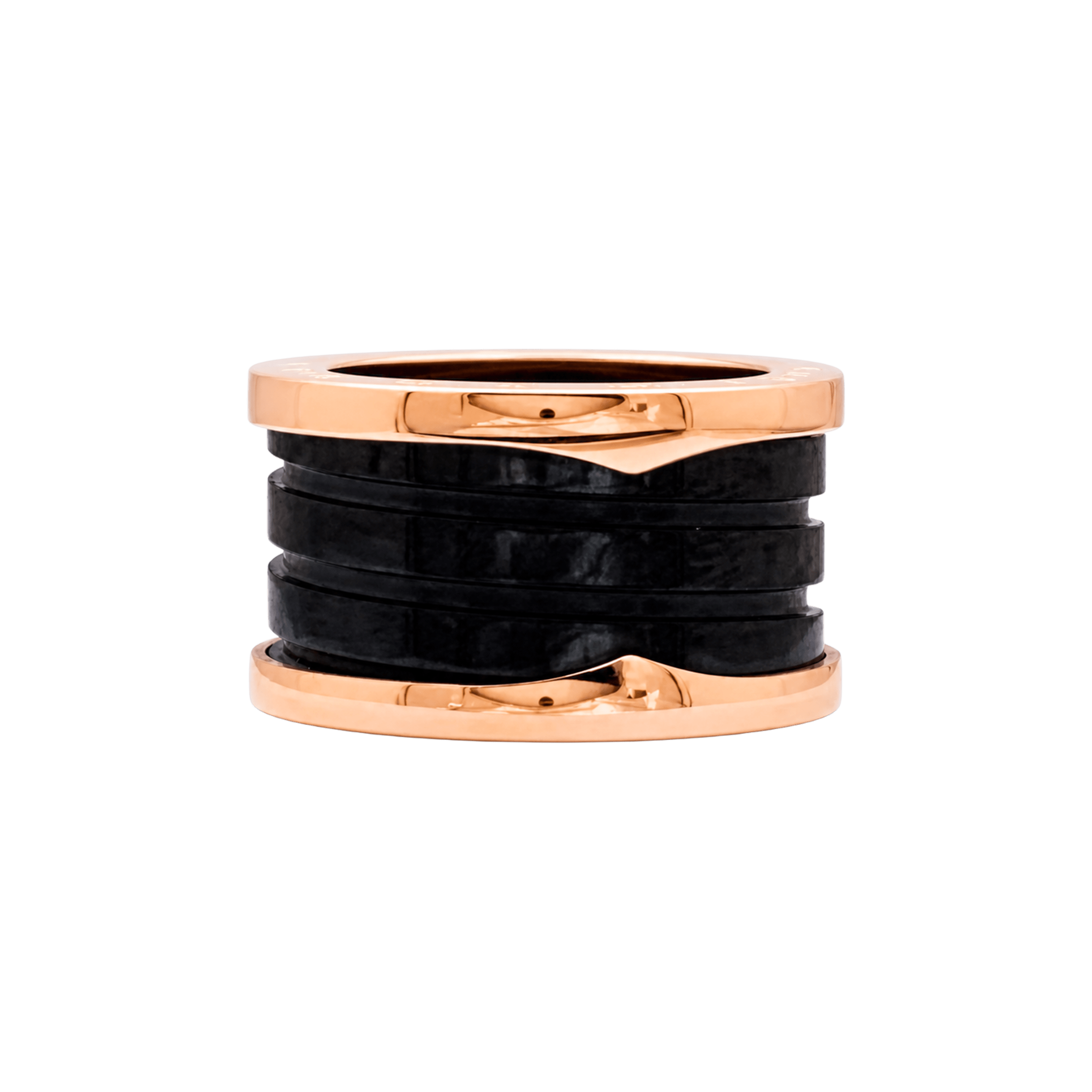 Bague Bulgari, "B.ZERO1" en or jaune et céramique noire.