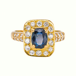 Bague Or jaune Saphir