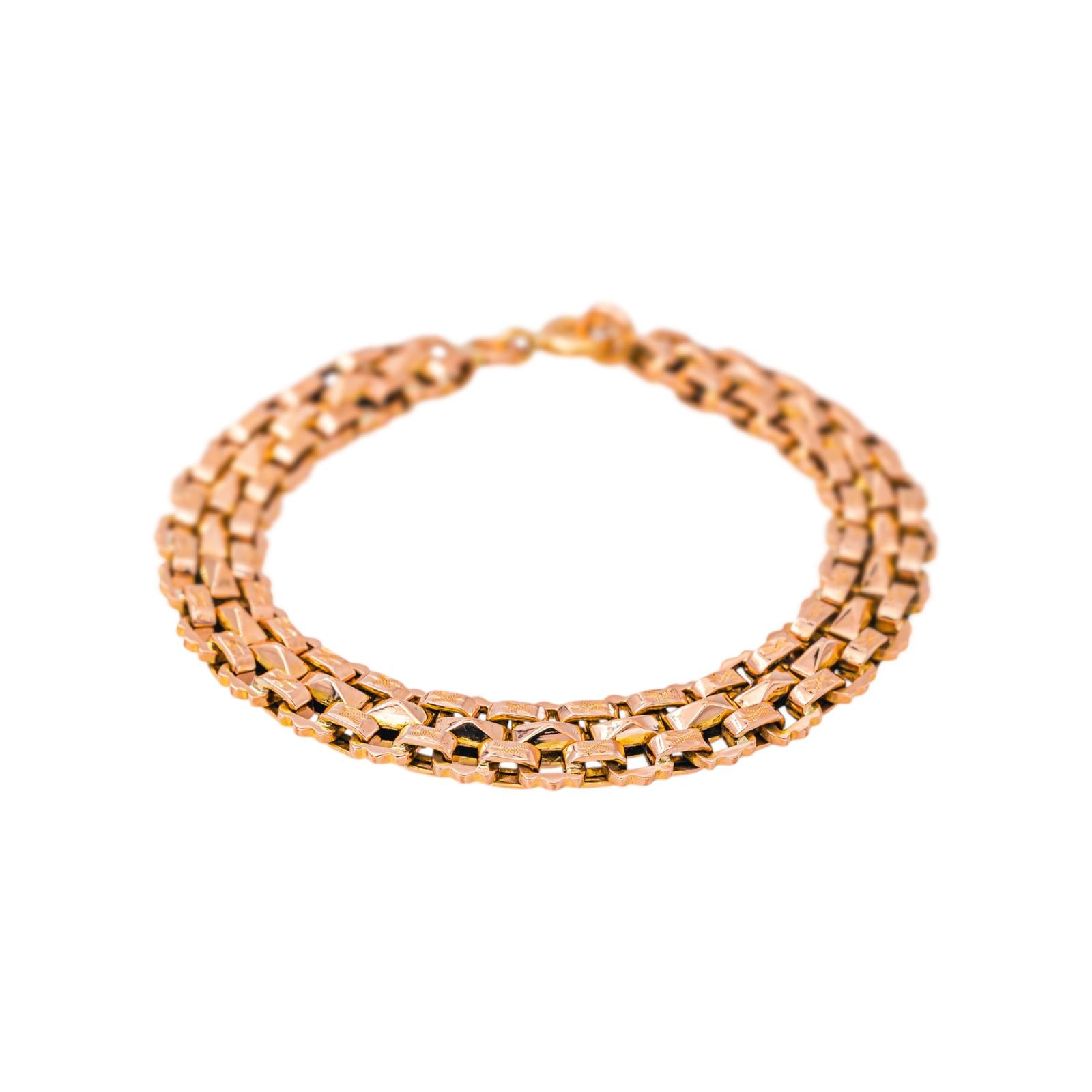Bracelet Maille Tank Or rose
