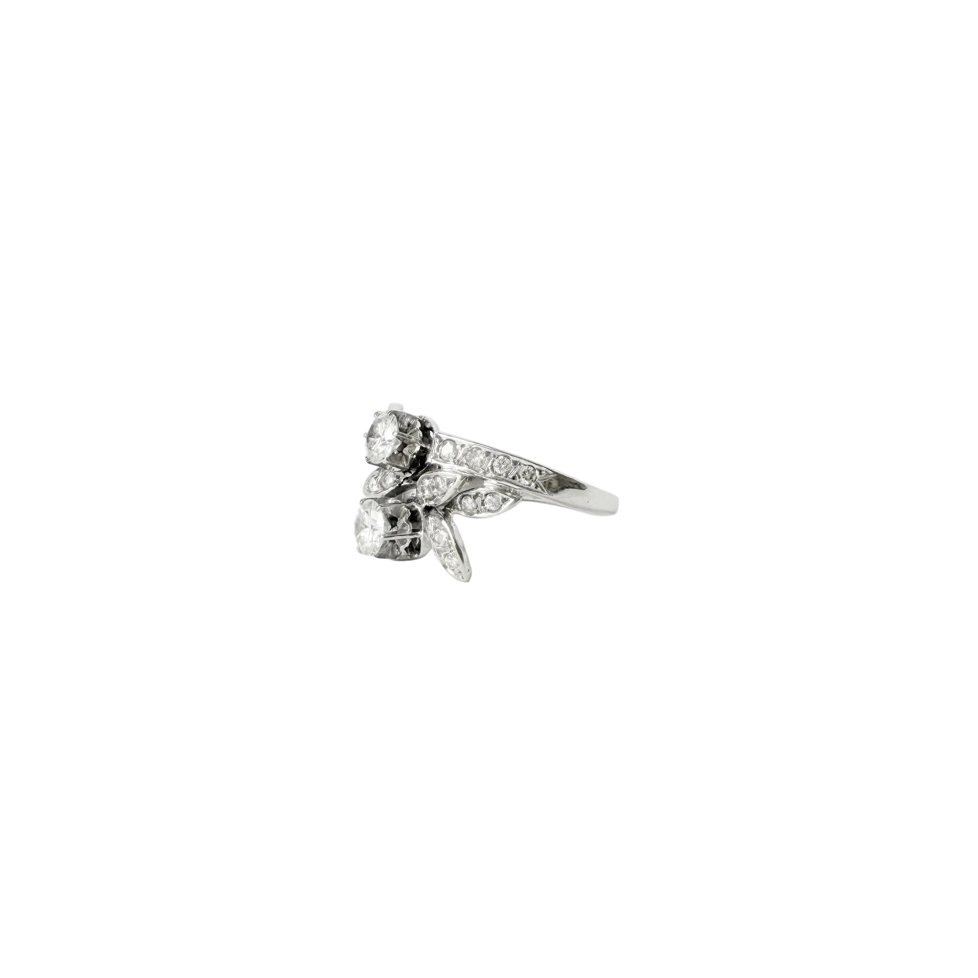Bague Toi & Moi en or blanc et diamants
