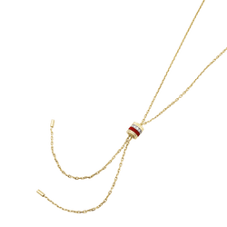 Collier Boucheron « Cravate Quatre Red Edition », 3 ors, céramique rouge, diamants. Petit modèle.