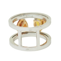 Bague Toi & Moi en or blanc, saphirs et diamants