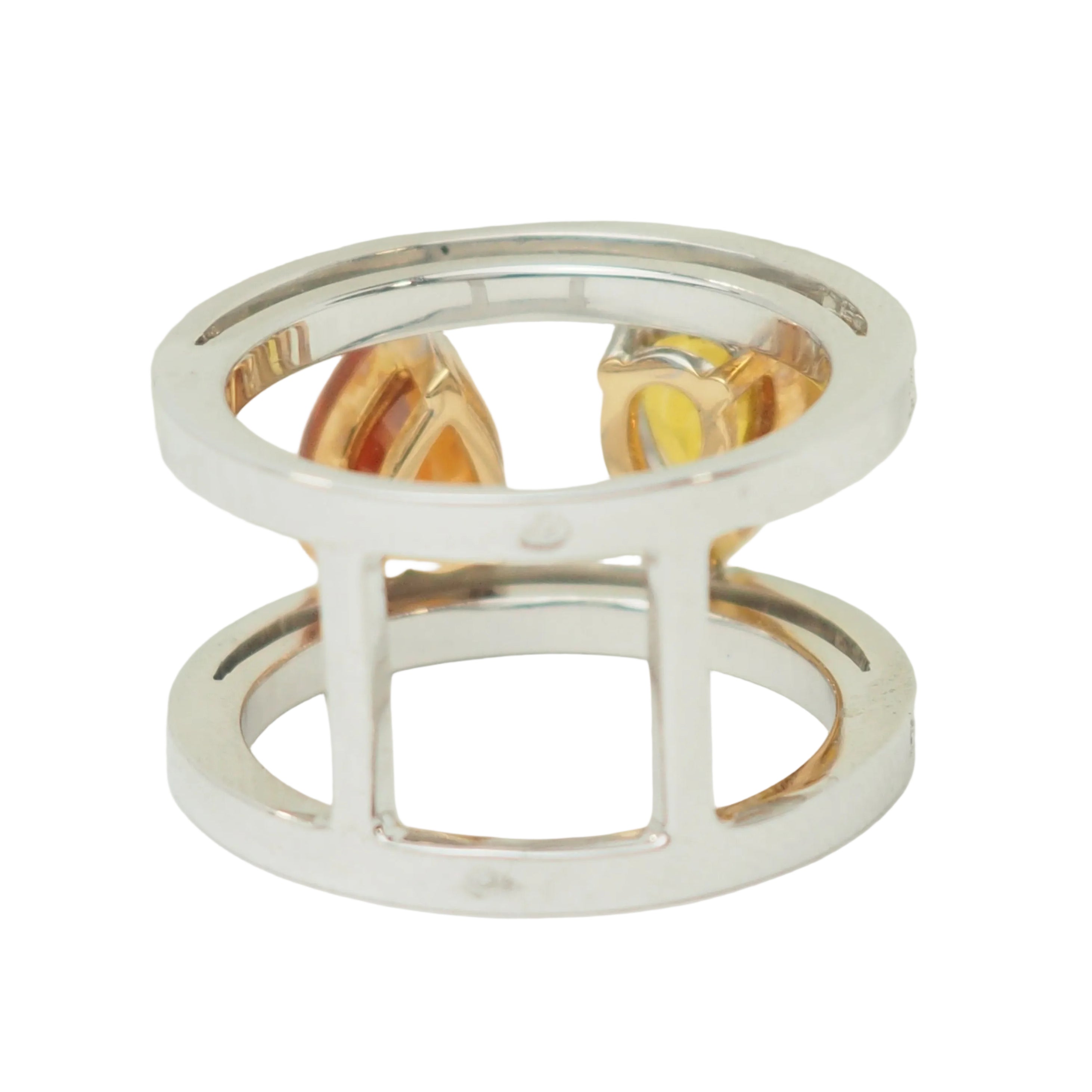 Bague Toi & Moi en or blanc, saphirs et diamants