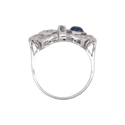 Bague Toi & Moi en or blanc, saphir et diamants