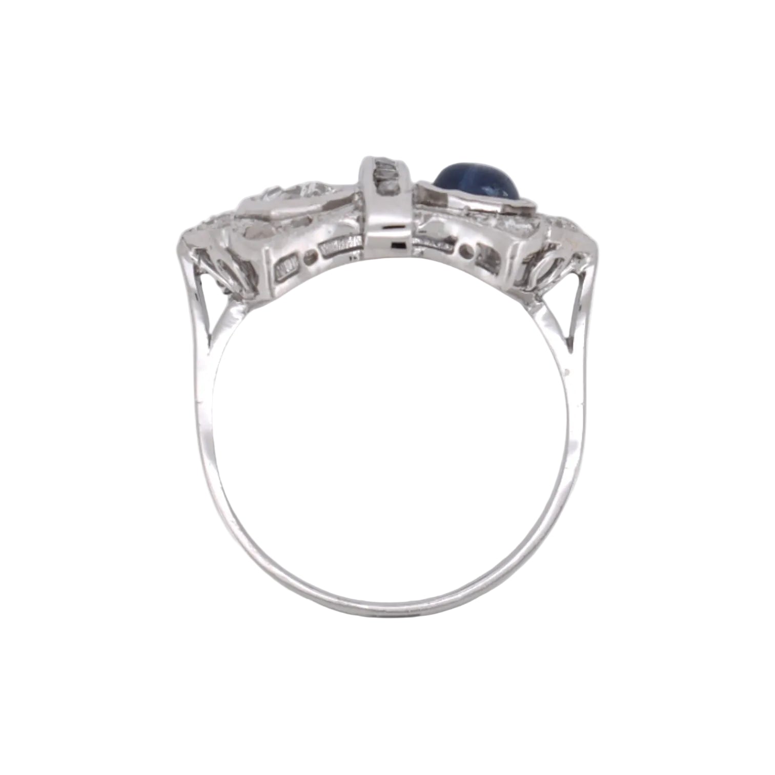 Bague Toi & Moi en or blanc, saphir et diamants