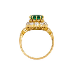 Bague Cocktail en jaune, émeraude et diamants
