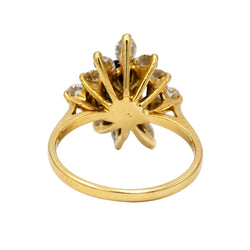 Bague Marguerite en or jaune, saphir et diamants