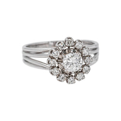 Bague Marguerite Or blanc Diamant