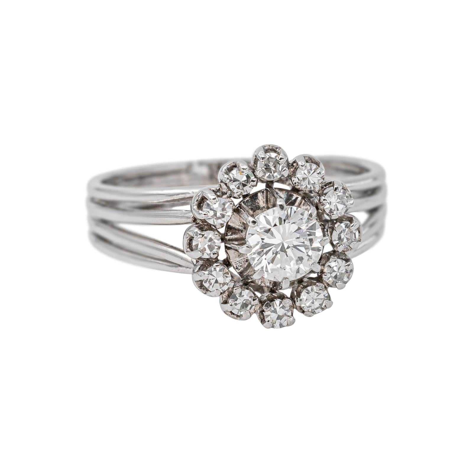 Bague Marguerite Or blanc Diamant