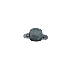 Bague POMELLATO "Nudo" en or rose, titane, obsidienne et diamants noirs
