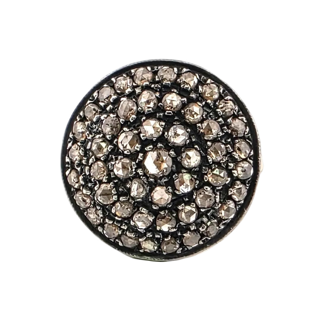 Bague Cocktail en or jaune, argent et diamants