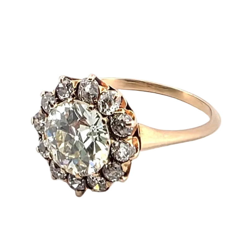 Bague Entourage en or jaune et diamants