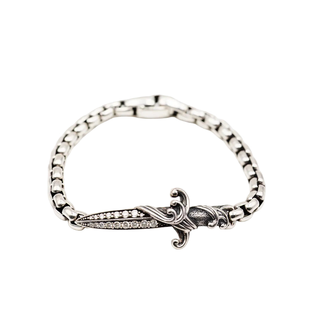 Bracelet Souple DAVID YURMAN Waves Dagger en argent et diamants